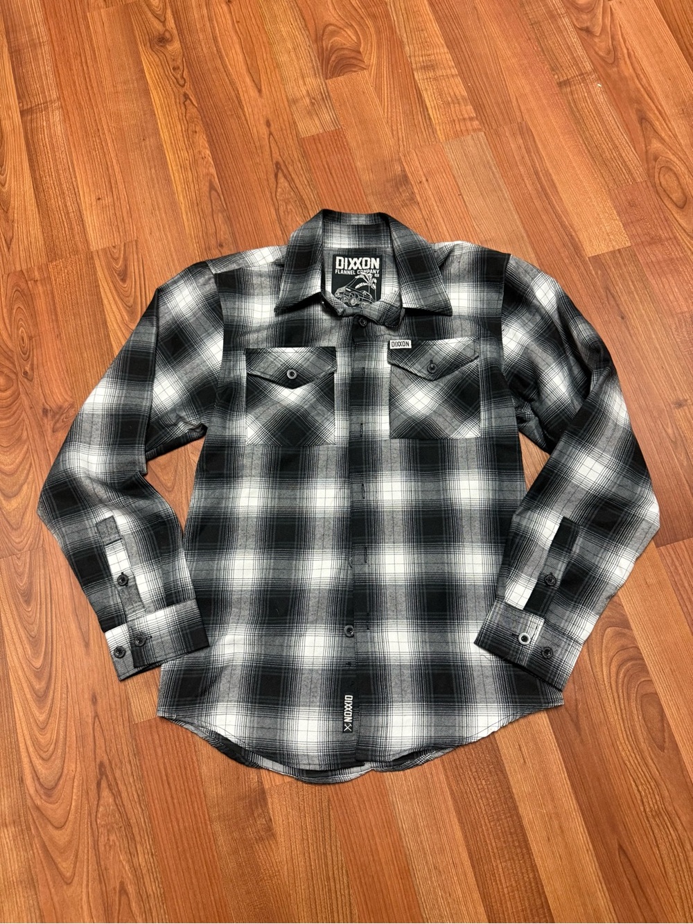 DIXXON Black & White Plaid Flannel Shirt